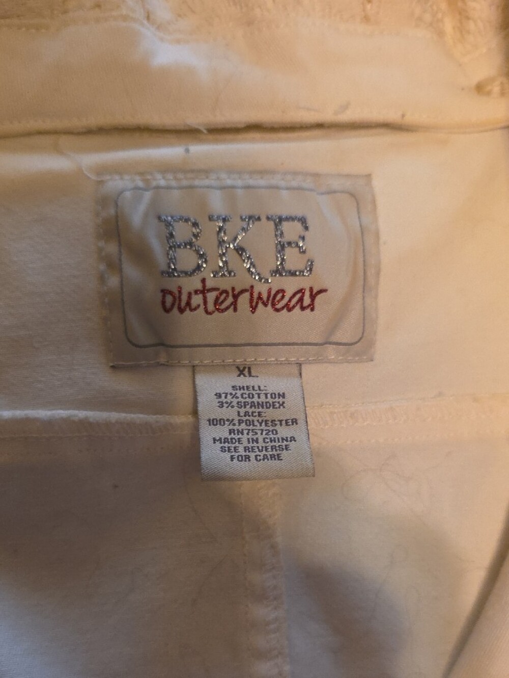 BKE Cream Lace-Trim Utility Jacket - Picture 3 of 7